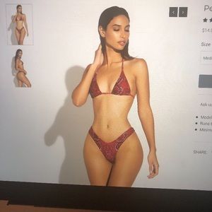 Cute red snakeskin bathing suit